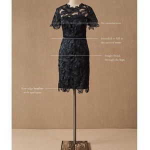Anthropologie JS Collections NWT Navy/Black Winter Floral Formal Dress. Size 4.